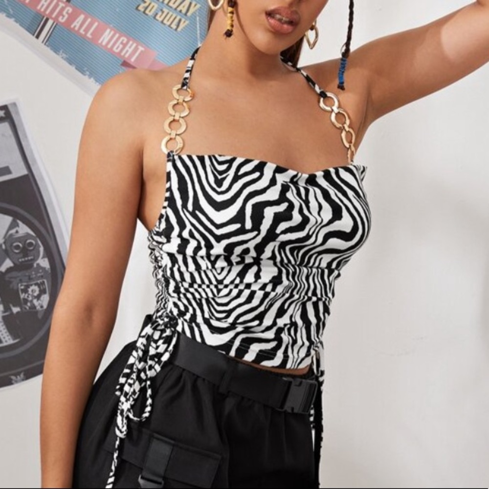Zebra Halter Top